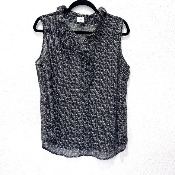 CAbi sing along Black and White Ruffled Blouse M - Picture 1 of 6